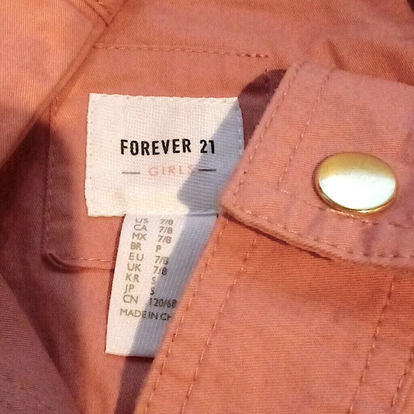 FOREVER 21 GIRLS Peach Colored Jacket Size 7/8 - Picture 4 of 8